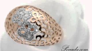 Diamond Right Hand Ring in Rose Gold [R24481P]