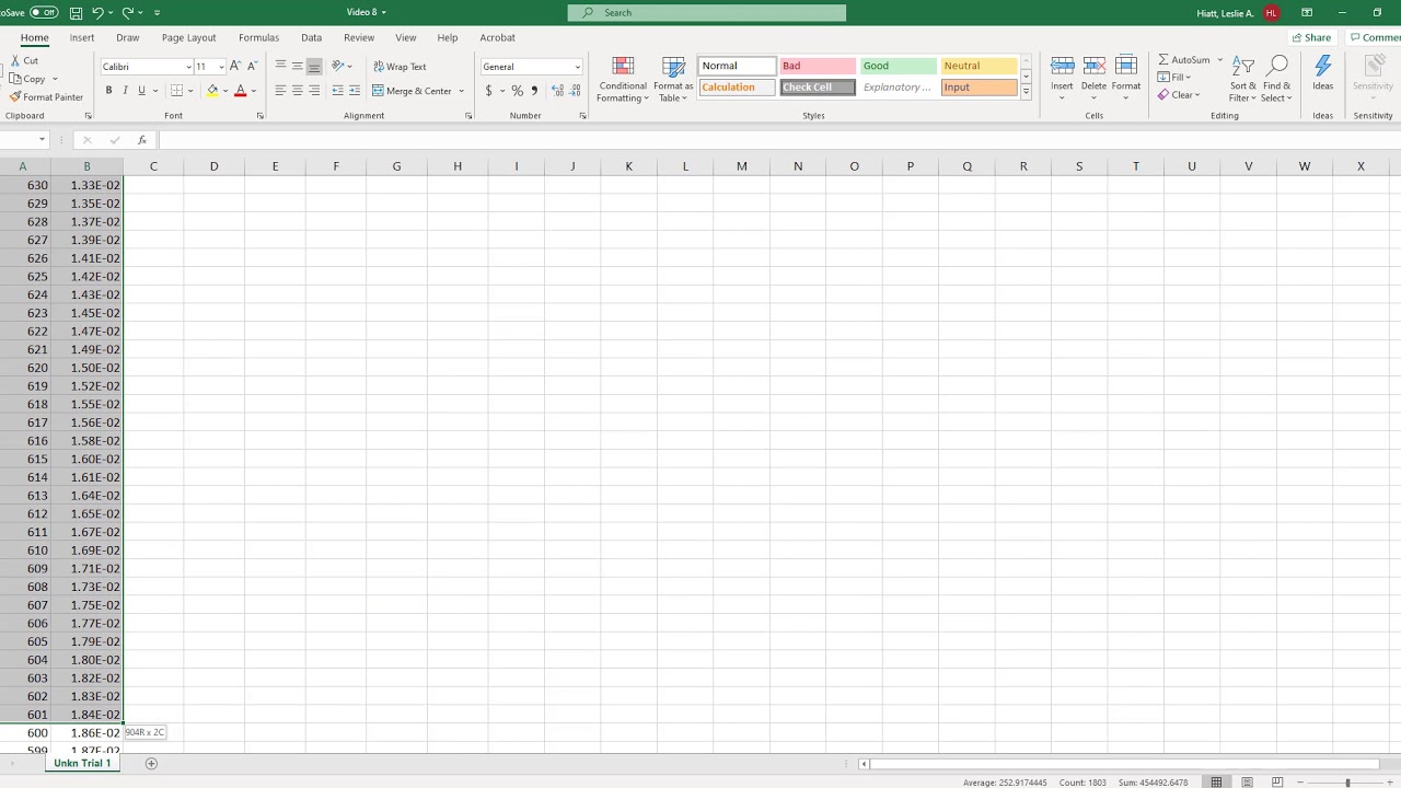 Gen Chem Excel Video 8 Helpful Shortcuts