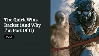 The quick wins racket (and why I'm part of it)