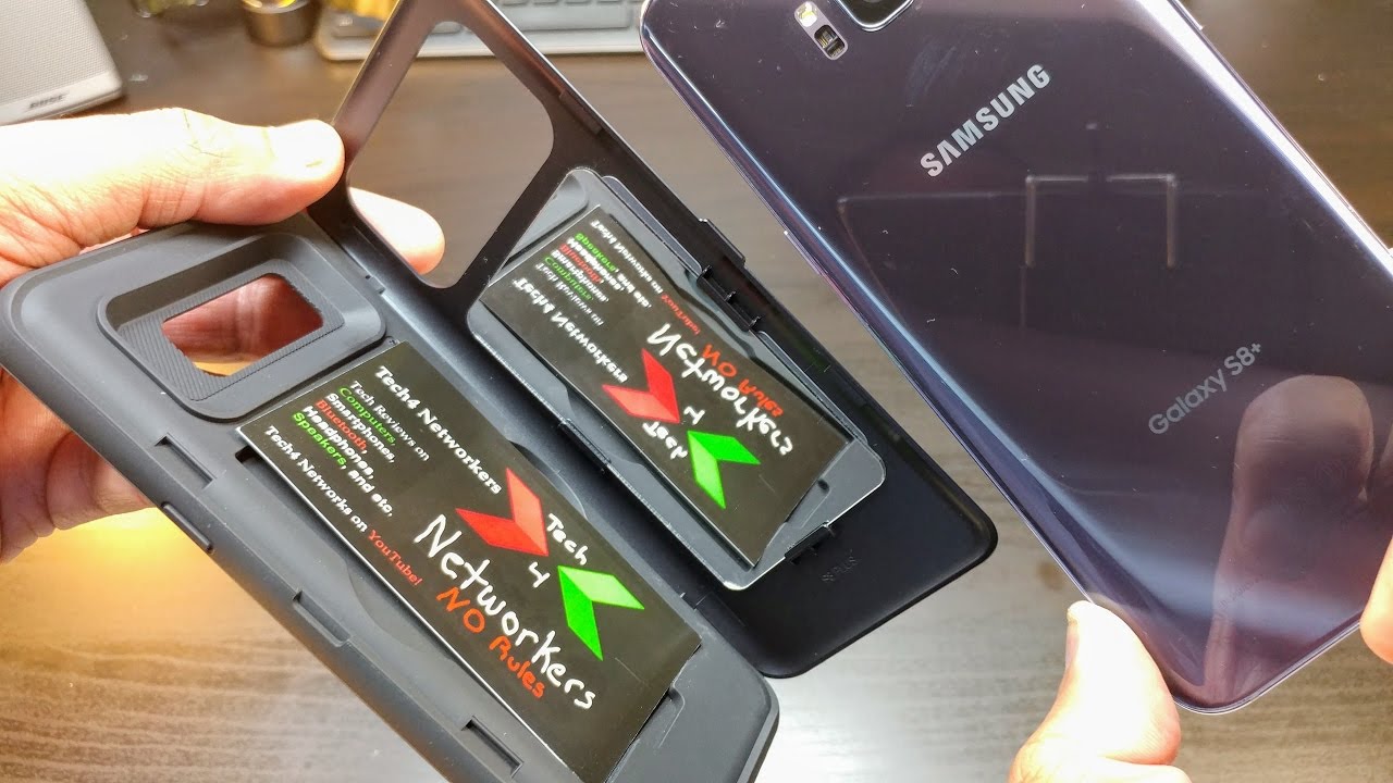 Samsung S8 Plus Case, By TORU  Secret Compartment Card Case with Mirror