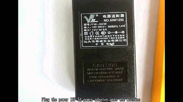 How to use A7 key Cutting Machine 12V 5A power adapter
