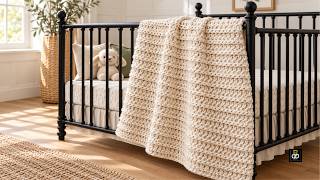 My Grandmother's NO HOLES Beginner Crochet Stitch - Perfect One Row Repeat for Baby Blankets