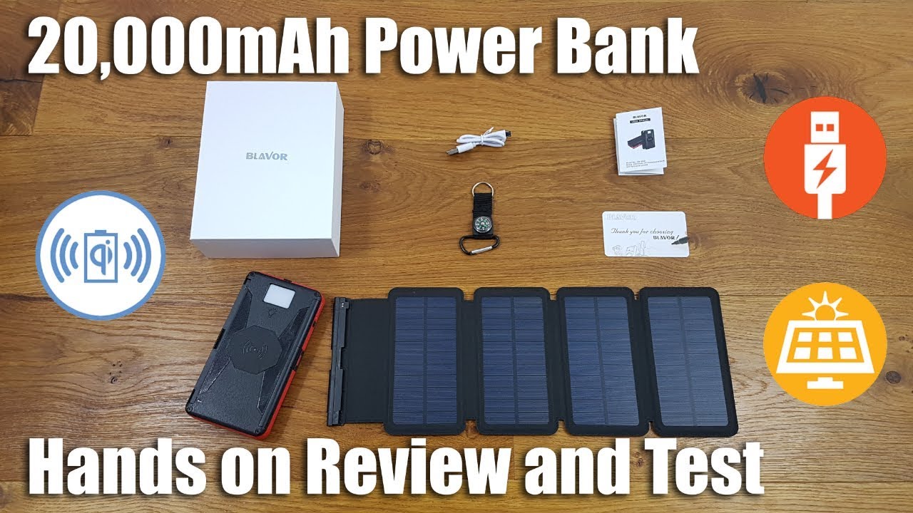 PN-W12 18W Fast Charging Solar Power Bank,20,000mAh