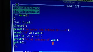 convert Fahrenheit to Degree celsius C program.