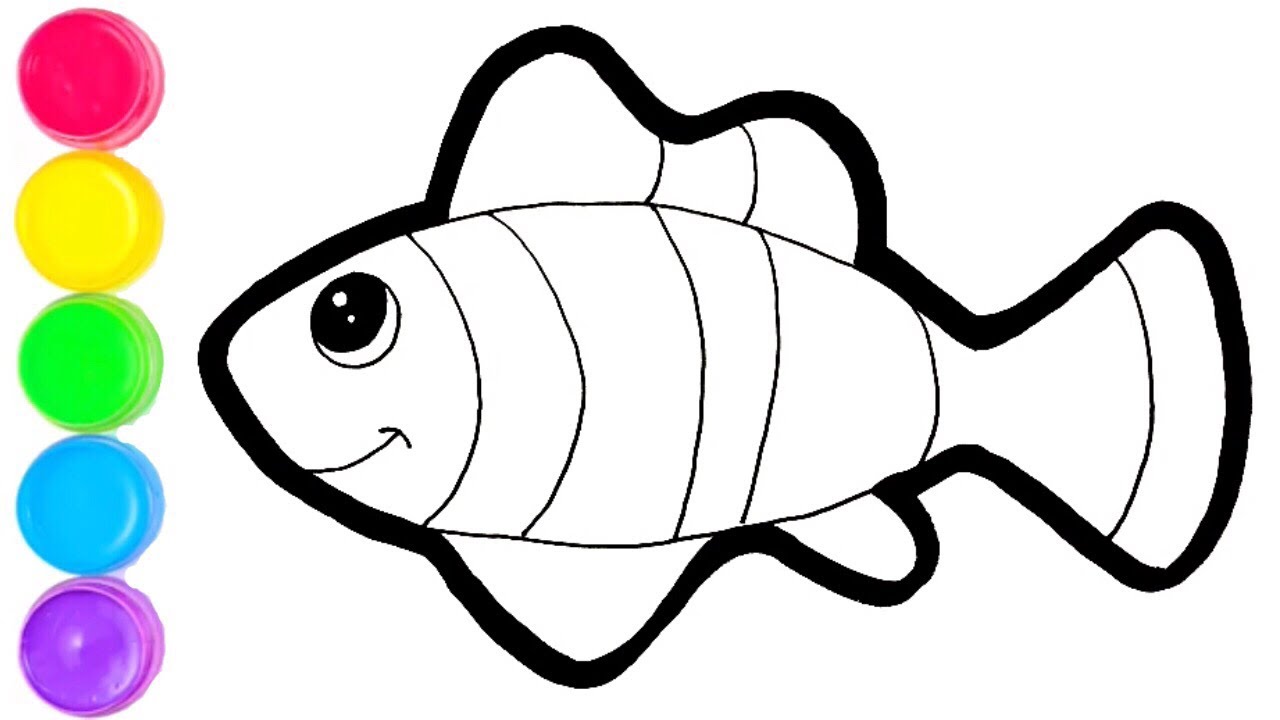 How To- Simple Fish Drawing for kids Tutorial