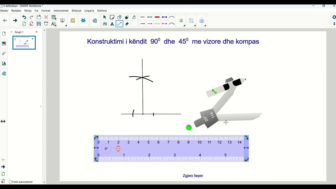 SMARTnotebook   Konstruktimi i këndit  90 dhe  45  shkallë