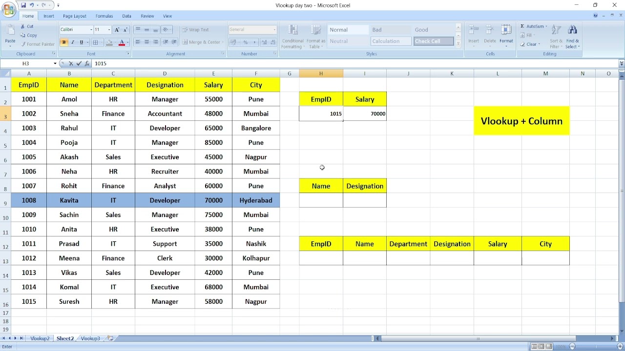 Vlookup - Video No. 2