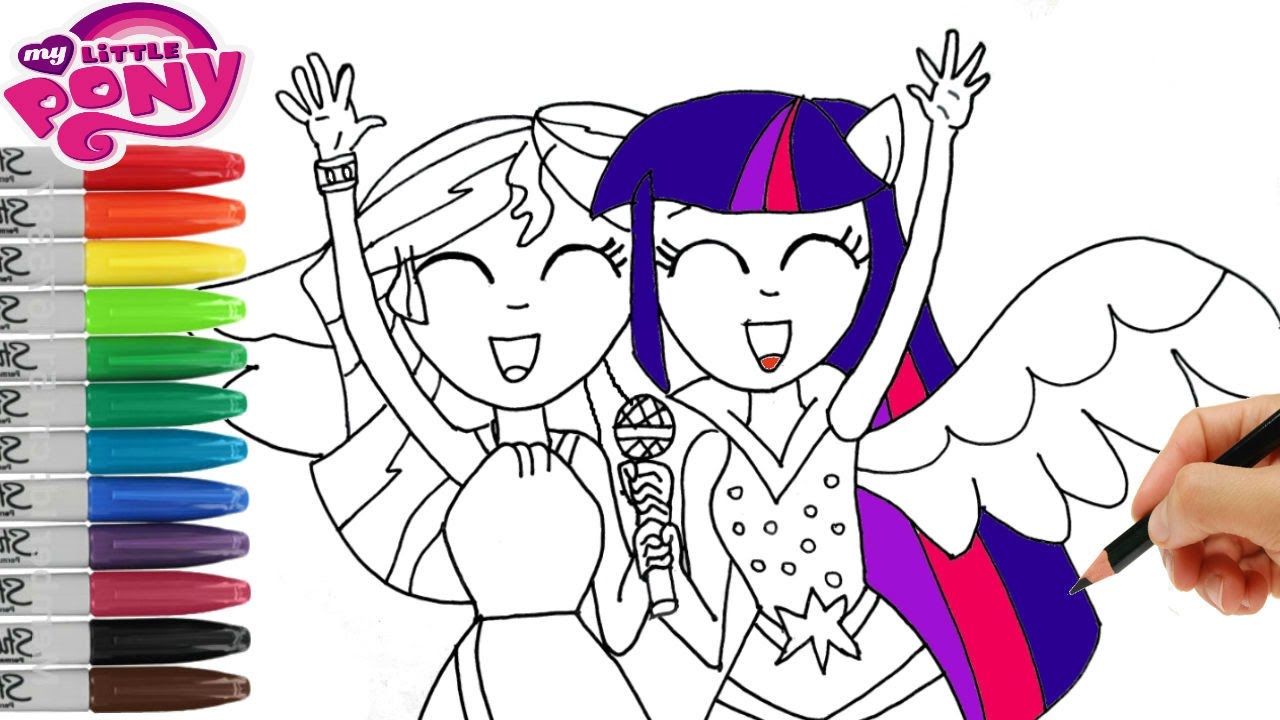 My Little Pony How to Draw Twilight Sparkle and Sunset