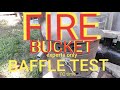 Making wood gas in a Fire Bucket with a Baffle for wood pellet burning devices. RESEARCH VIDEO