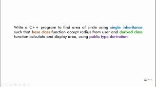 C++ Program - single inheritance in c++
