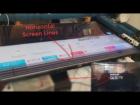 SAMSUNG QE65 QLED TV Horizontal screen lines repair successfully