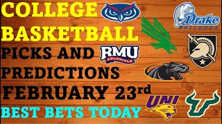 College Basketball Picks and Predictions February 23rd Best Bets Today