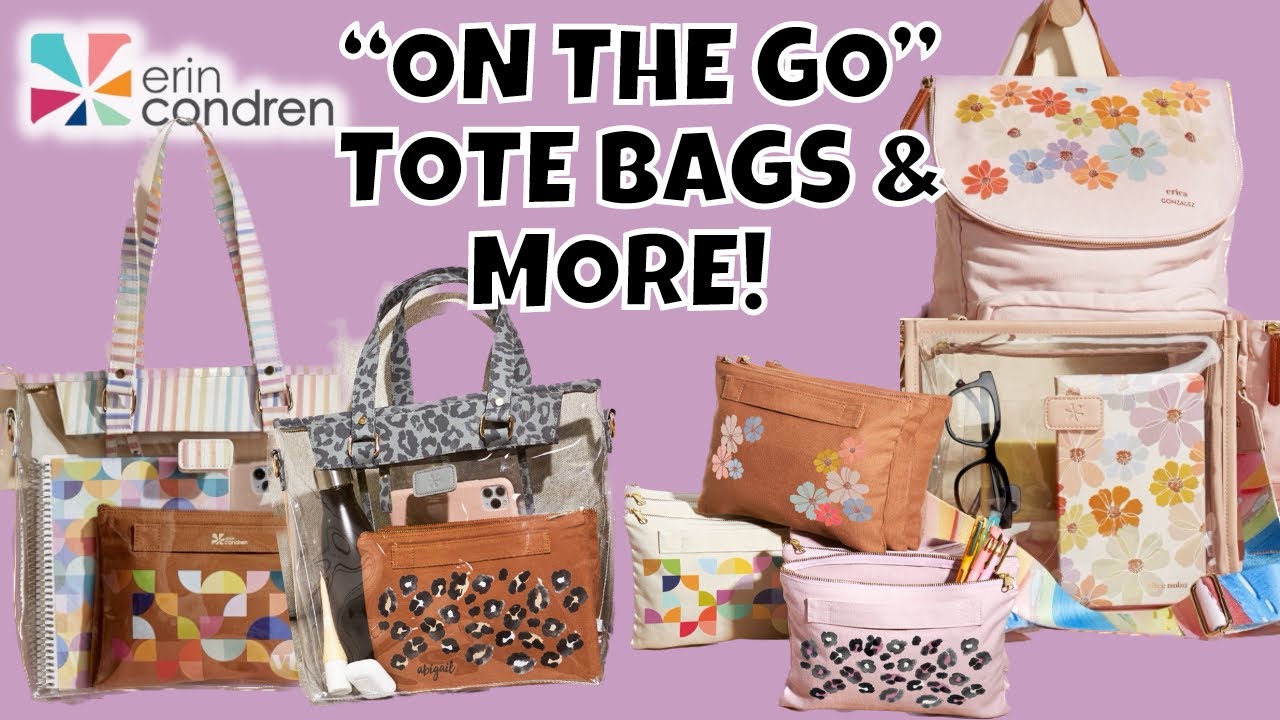 New! Erin Condren “on the go” collection, Tote bags, clear totes