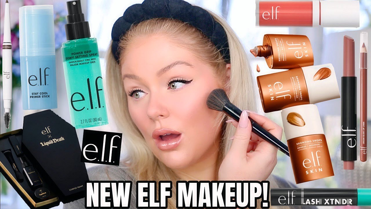 Testing ALL NEW VIRAL elf Makeup Elf Bronzing Drops Power Grip Setting Spray Primer Stick more