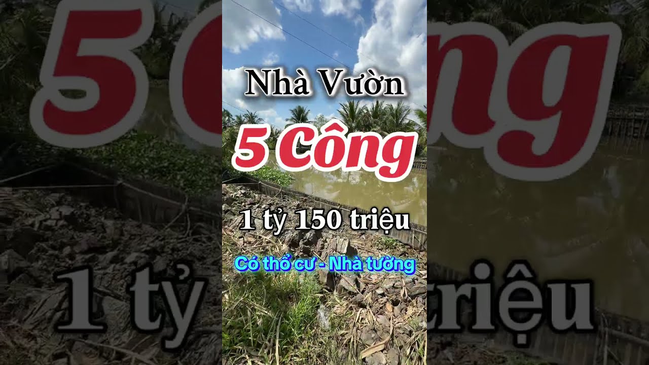 Nhà vườn 5 công có nhà tường, có thổ cư, thích hợp vừa ở vừa làm vườn!!!