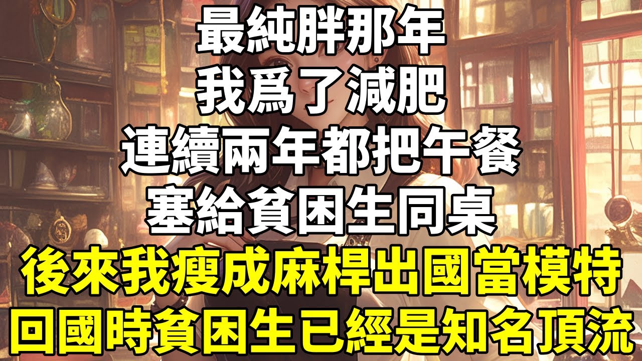 最純胖那年。我爲了減肥，連續兩年都把午餐塞給貧困生同桌。 