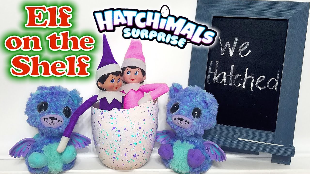 elf on the shelf book depository Purple & Pink Elf on the Shelf - Hatching Elves! Hatchimals Suprise Egg Twins! Day 7