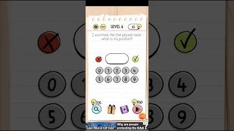 Brain Test Level 6 - I Overtook the 2nd Placed Racer, What is My Position