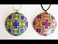 Polymer Clay Square Dance Cane, Pendant and Earring Tutorial