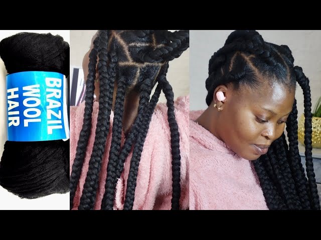 HOW TO DIY YARN BRIADS / ELASTIC METHOD / JUMBO BRAIDS USING BRAZILIAN WOOL  