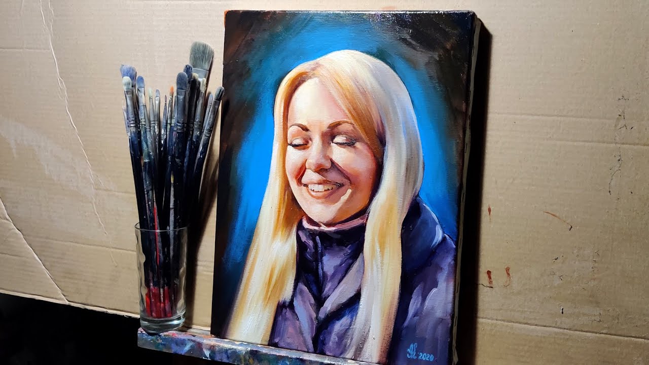 Painting girl's face | Как нарисовать лицо масляными красками | Portrait painting step by step.