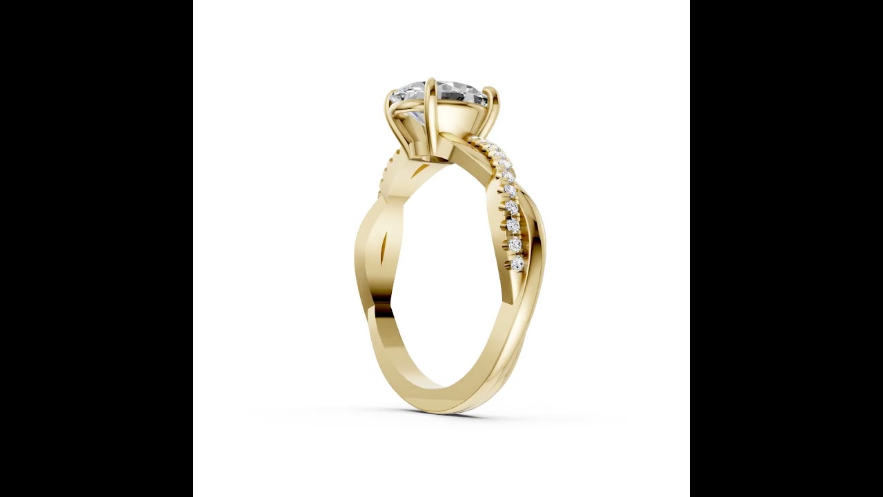 Oval Cut Diamond Twisted Infinity Ring With Half-Pavé Shank