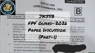 JKSSB FPF Guard-2026 Paper Discussion (Part-1) II JKSSB EXAMS 