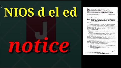Nios d el ed official notice