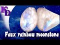 Faux rainbow moonstone - polymer clay tutorial 338