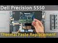 Dell Precision 5550 Disassembly Fan Cleaning And Thermal Paste Replacement 