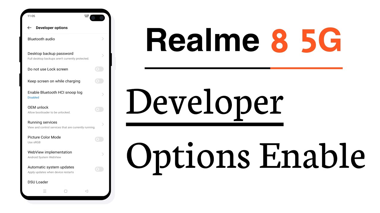 Realme 8 5G How To Enable Developer Options - YouTube