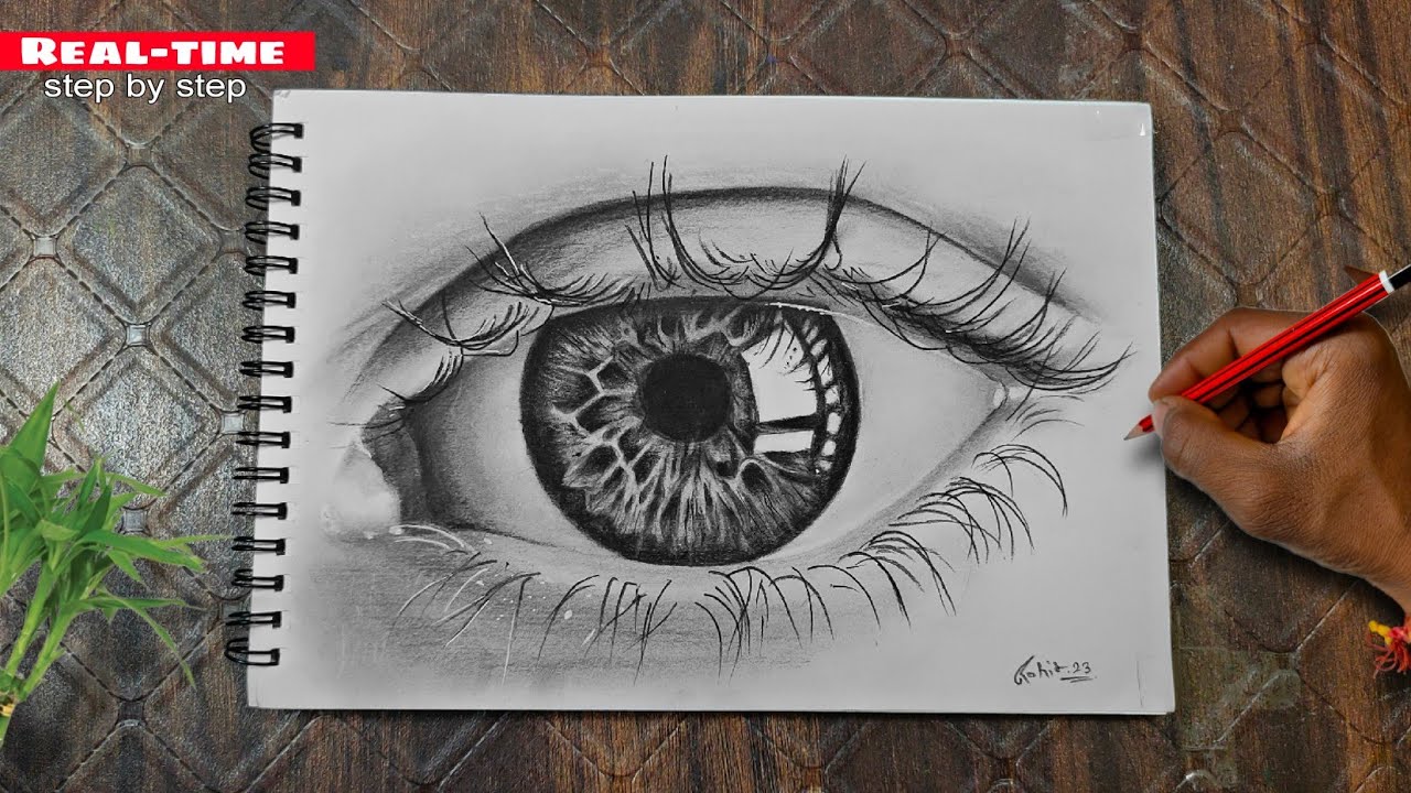 Hyper Realistic Eye Tutorial How to draw Realistic eye | Hyper realistic eye tutorial || Real time ...