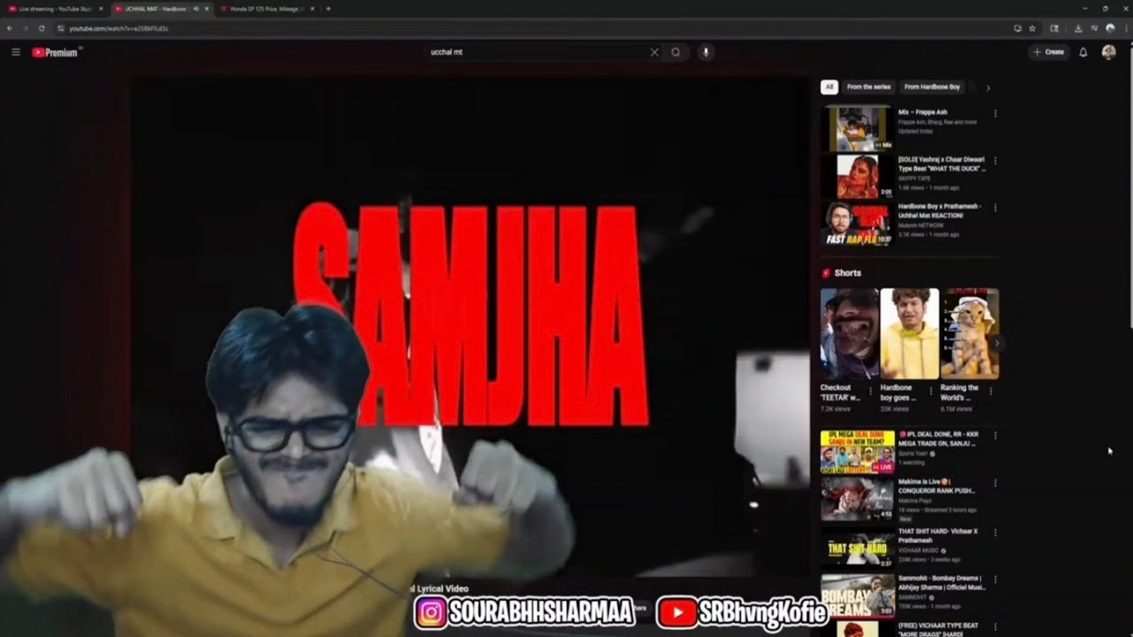 wtfSRB Reaction to Uchhal Mat - Hardbone Boy x Prathamesh