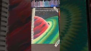 What if watermelons were planets? ✨🪐🍉 #oilpastel #space #watermelon #drawing #artprocess #art