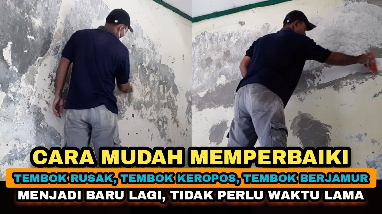 Cara mudah memperbaiki tembok keropos, berjamur, tembok lama menjadi