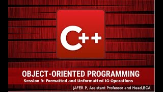 Object Oriented Programming With C++ : Session 9