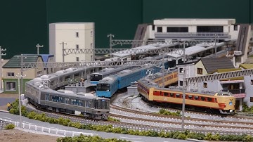 国鉄型がまだいた頃のJR京都線をNゲージ複々線レイアウトで楽しむ！N scale model railroad layout