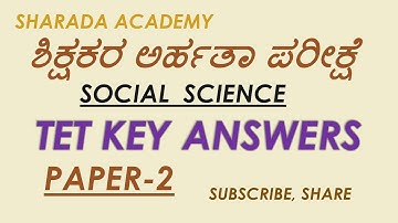TET KEY ANSWERS |PAPER 2| SOCIAL SCIENCE