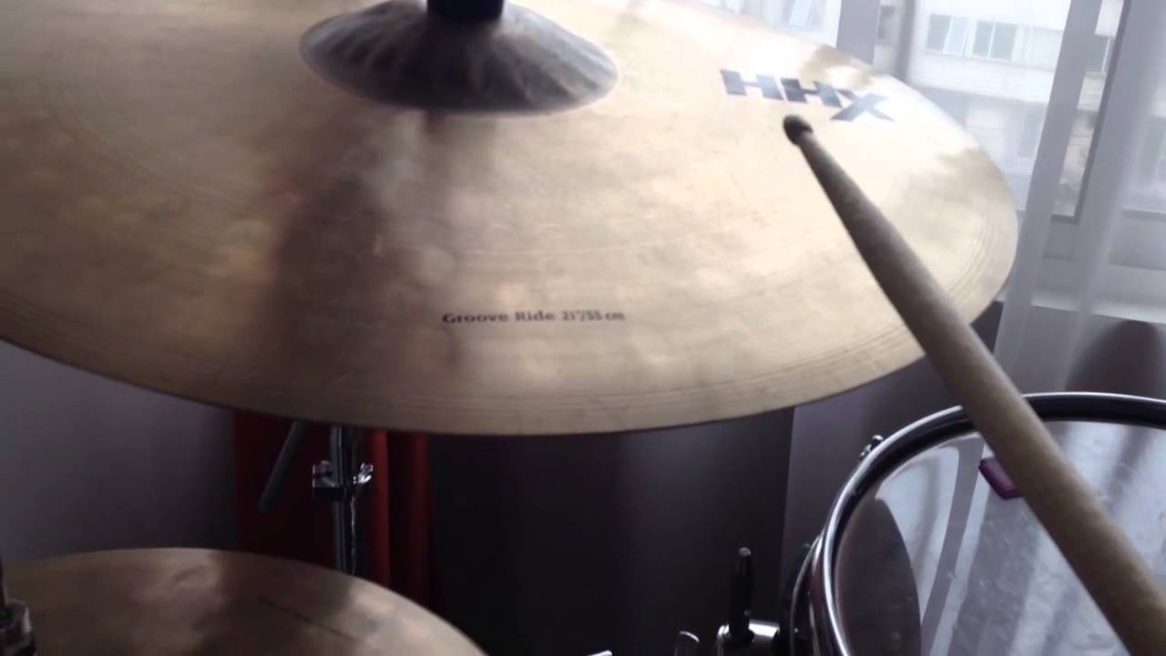 HHX Groove ride 21", K Custom 22" ride, HHX Raw Bell Dry ride 21", HHX