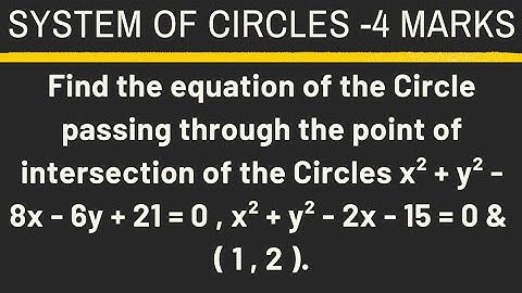 System of Circles | 4 marks problem @EAG