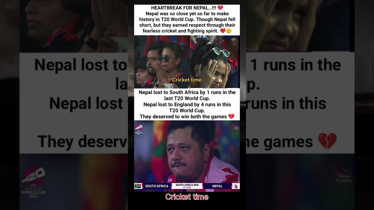 HEARTBREAK FOR NEPAL…!!! 💔- Nepal was so close yet so far to make history in T20 World Cup.