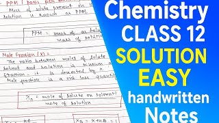 Class 12 Chemistry Solutions Chapter | NCERT Solutions | Handwritten Notes | Chapter PDF Download