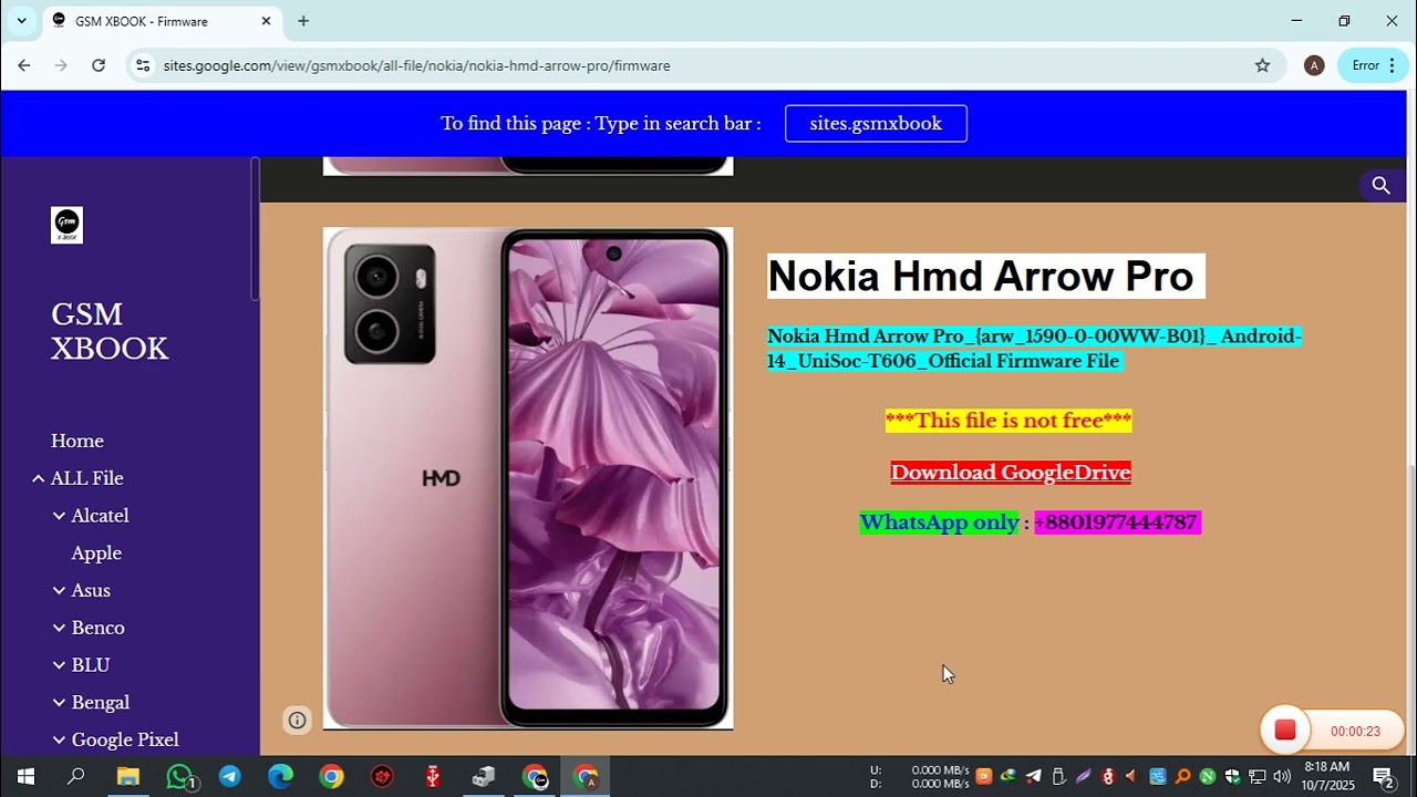 Hmd Arrow Pro_{arw_1590-0-00WW-B01}_ Android-14_UniSoc-T606_Official Firmware File 