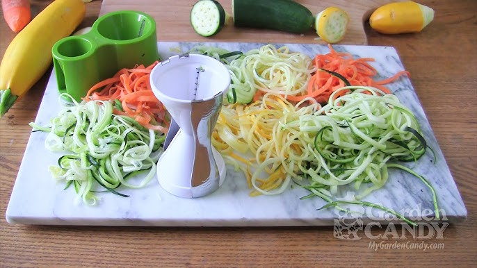 MOOREDLIFE Spiralizer Handheld Vegetable Slicer, 4 in 1 Zucchini Spaghetti  Maker Vegetable Zoodle Maker Veggie Spiralizer Spiral Slicer Zucchini
