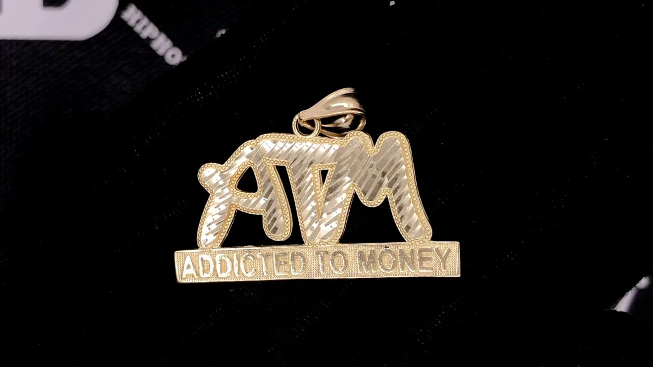 ATM Addicted To Money DC 10K Yellow Gold Pendant | Real Hip Hop Jewelry