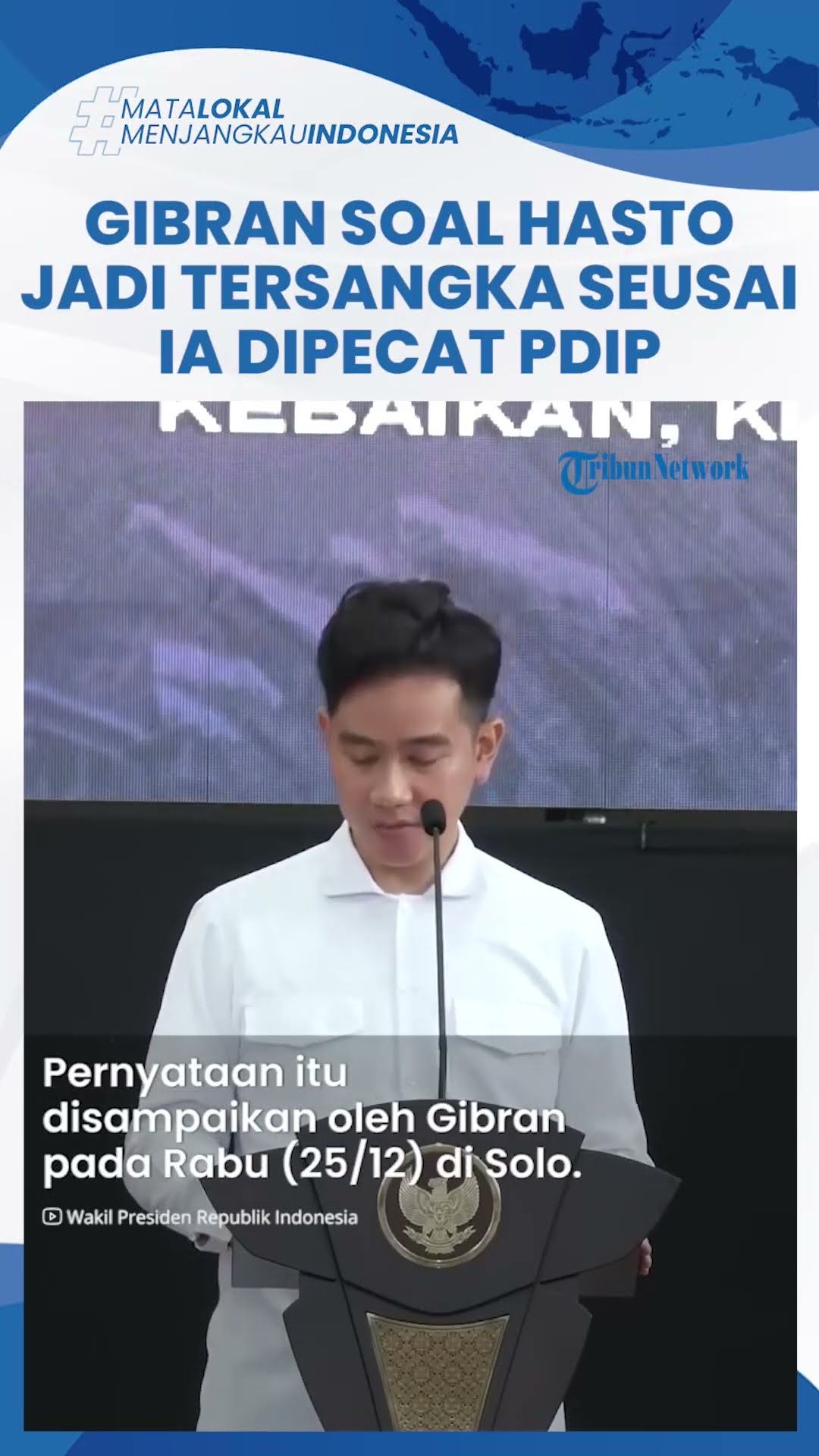 Reaksi Gibran soal Hasto Jadi Tersangka Kasus Harun Masiku seusai Dirinya dan Jokowi Dipecat PDIP