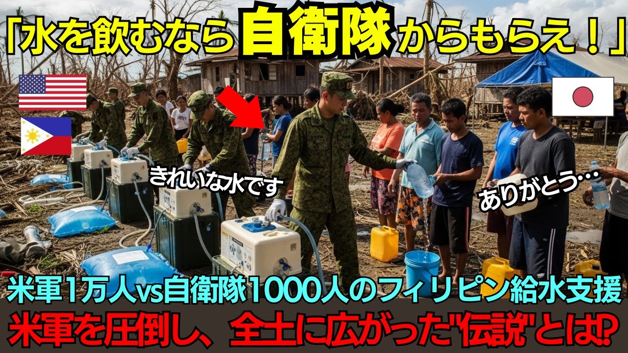 【海外の反応】「水は日本の自衛隊からもらえ！」台風被災地で米軍1万人vs自衛隊1000人…国連の最終報告で明らかになった衝撃の結果に世界が震えた