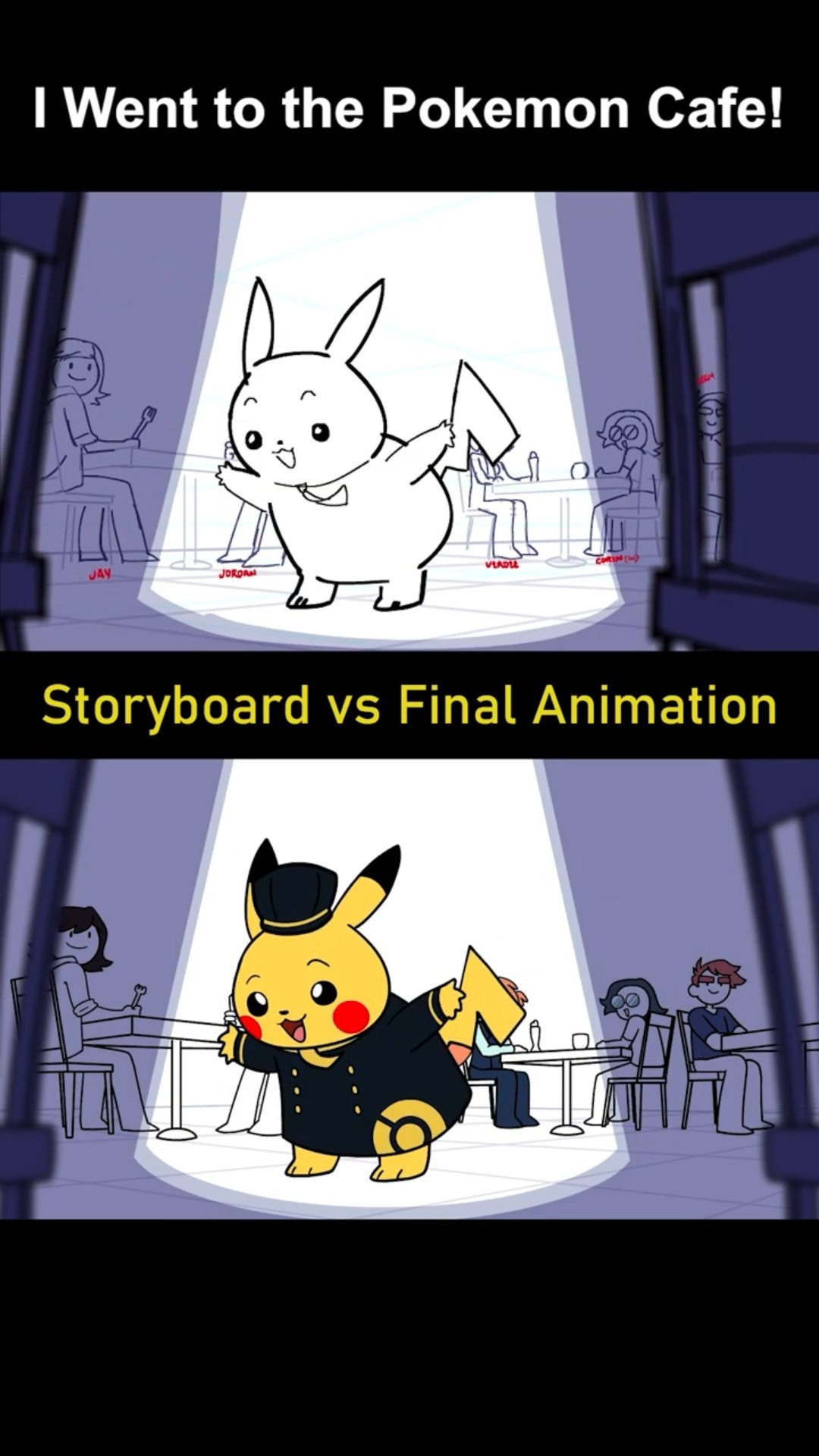 Storyboard vs Animation: The Pokemon Cafe! (shot 12)