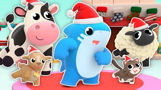 Baby Sharks sing MERRY CHRISTMAS with animals! 🎅- Holidays Nursery Rhymes For Kids