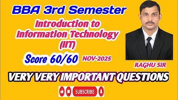 Introduction to information Technology |I Important Questions 2025 || BBA 3rd Semester || OU